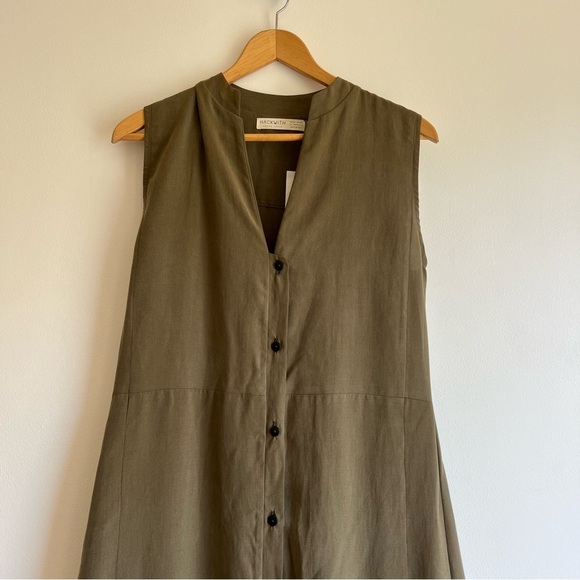 Hackwith Design House Mandarin Collar Dress in Olive - Picture 5 of 16